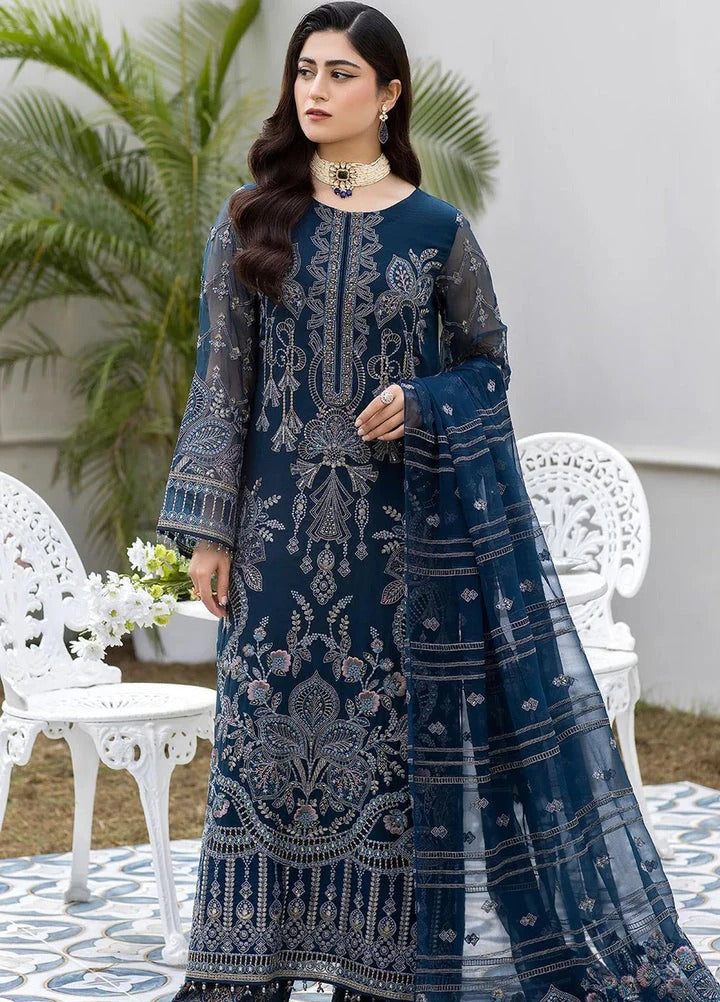 Elegant Teal Embroidered Traditional Suit with Sheer Dupatta