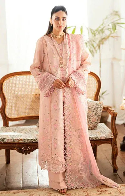 Elegant Pastel Pink Embroidered Traditional Ensemble